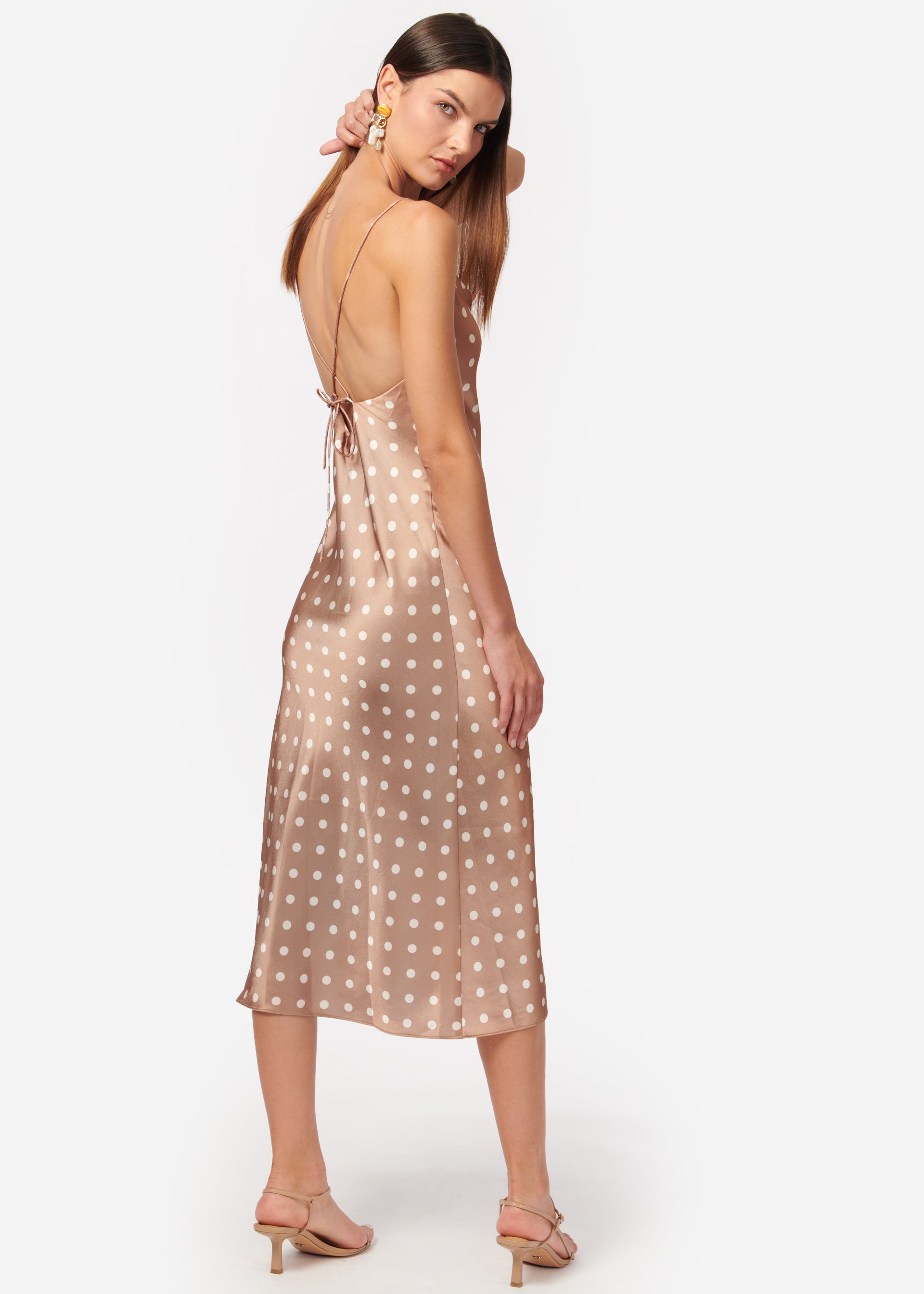 Myla Dress Macadamia Dot CAMI NYC