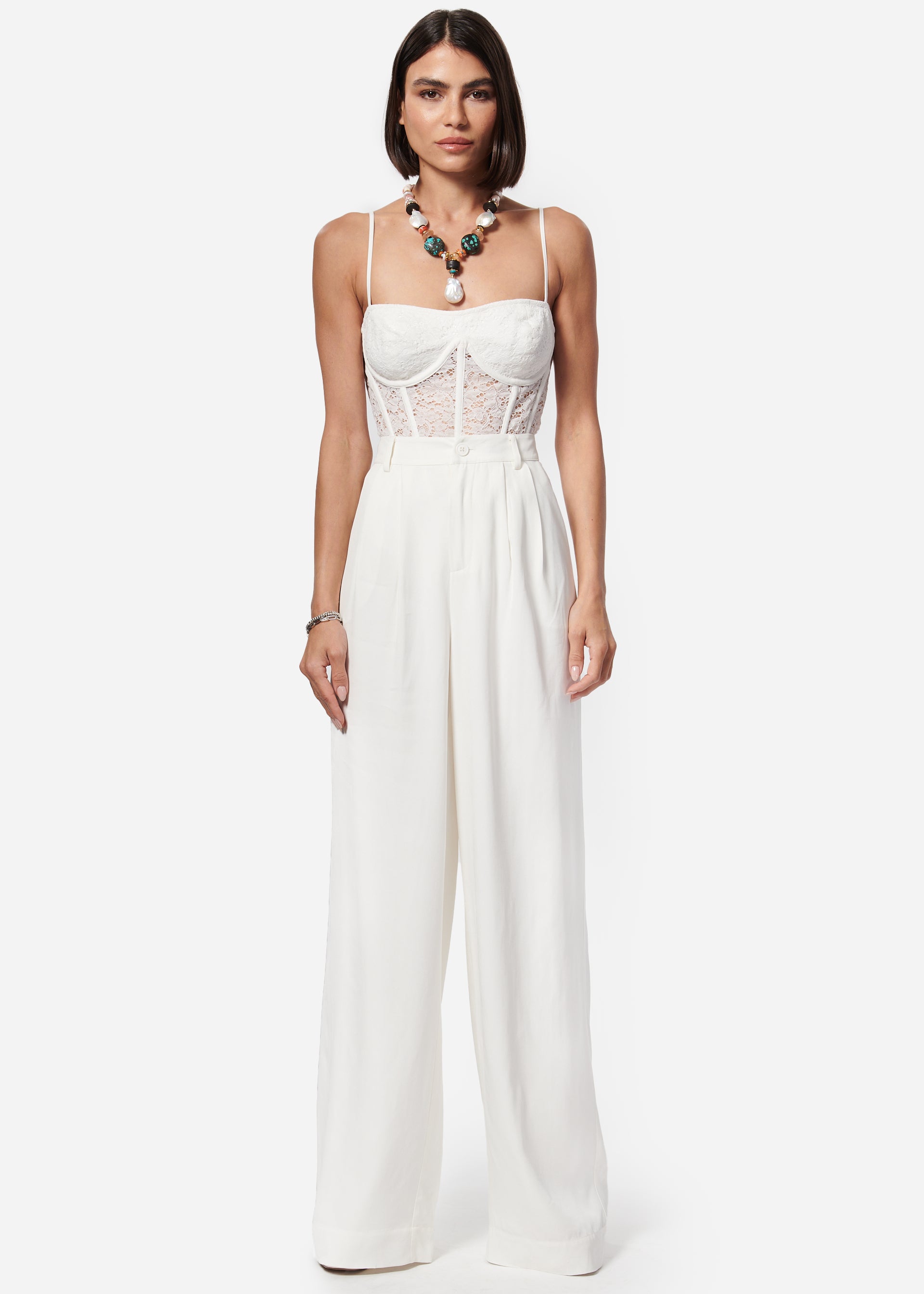 Rylie Rayon Twill Wide Leg Pant White – CAMI NYC