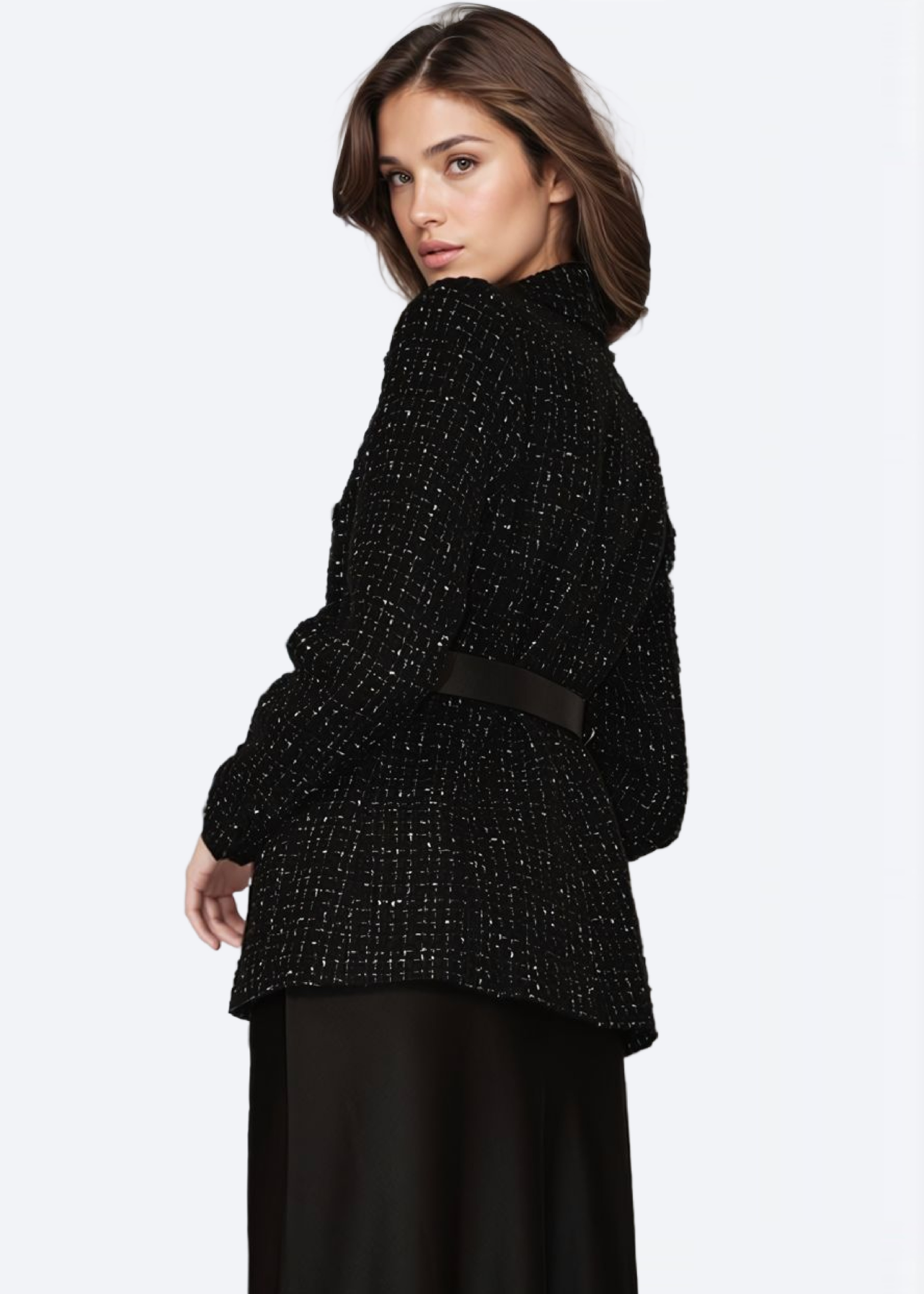 Bruna Oversized Tweed Blazer Windowpane