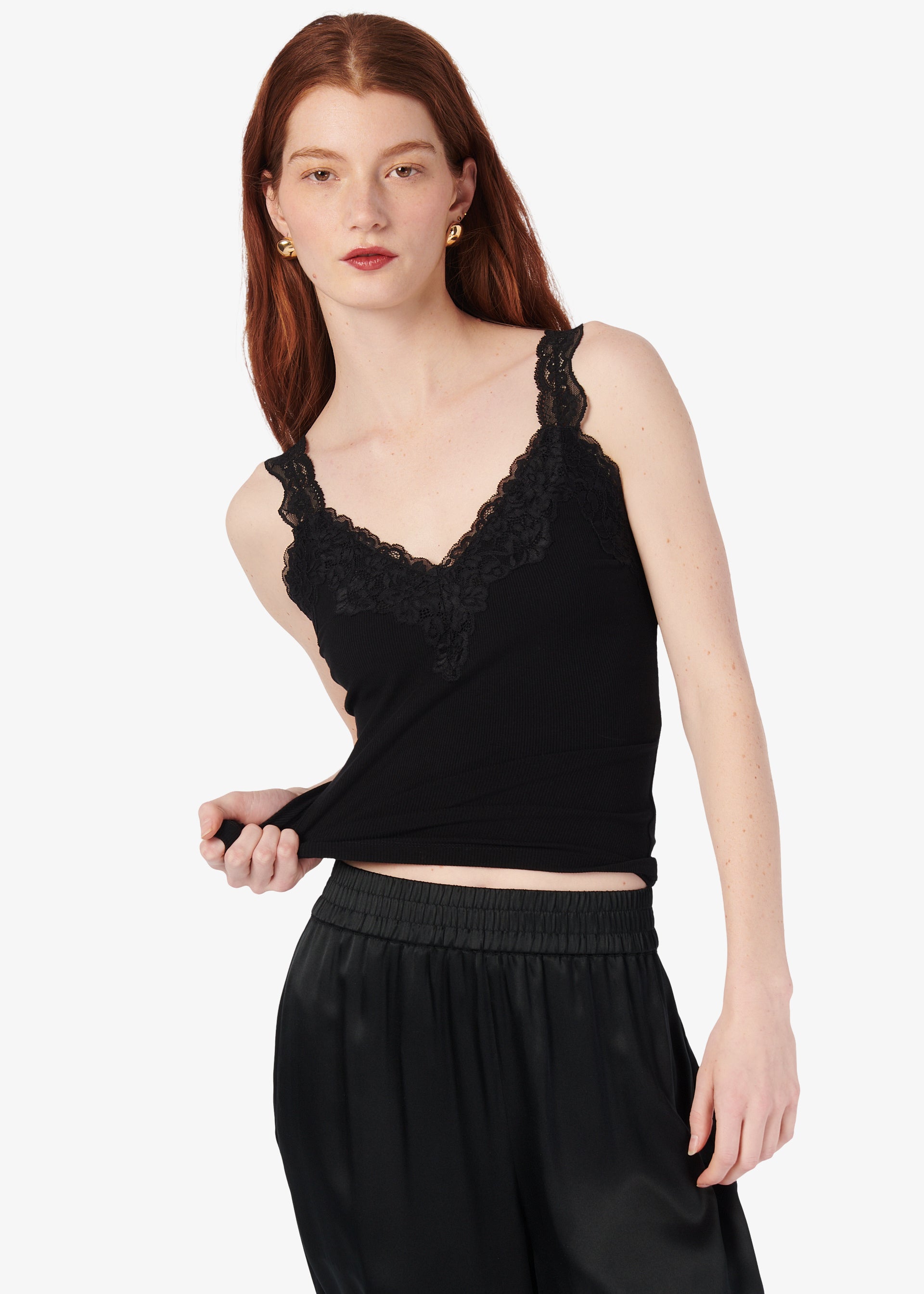 Lani Rib Knit Tank Black