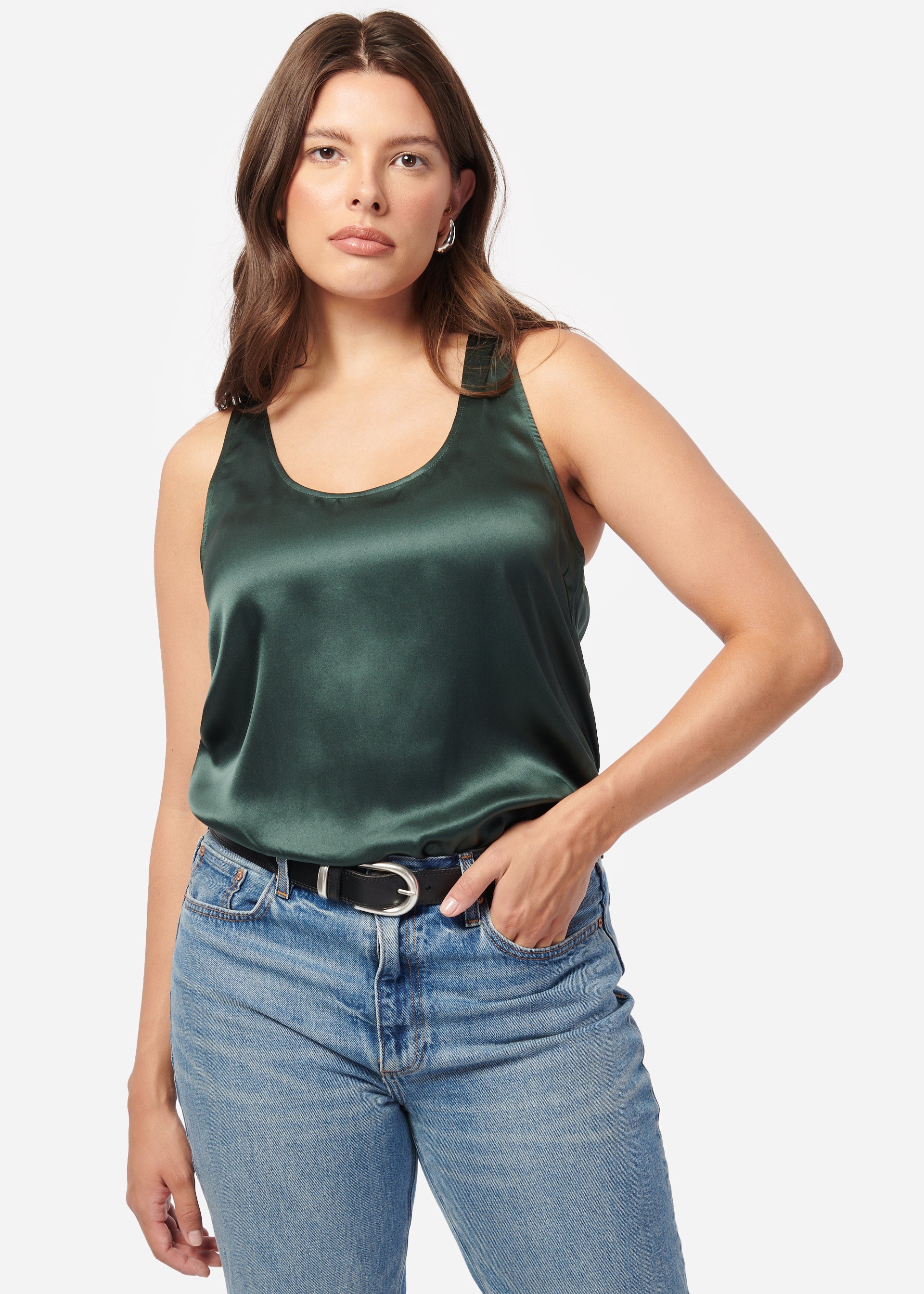 Cami NYC hunter deals green silk bodysuit