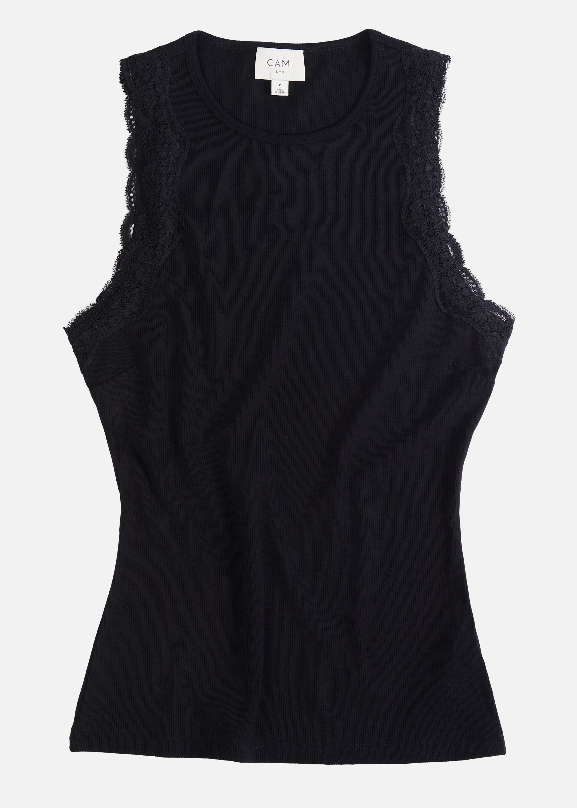 Rian Rib Knit Tank Black